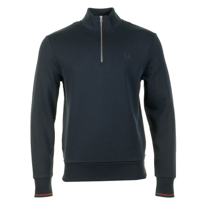 Half Zip Sweatshirt Navy / Brandy / Rich Brown