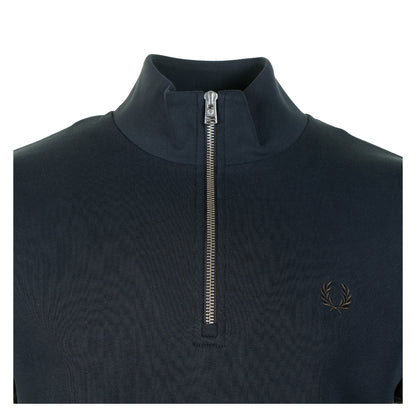 Half Zip Sweatshirt Navy / Brandy / Rich Brown