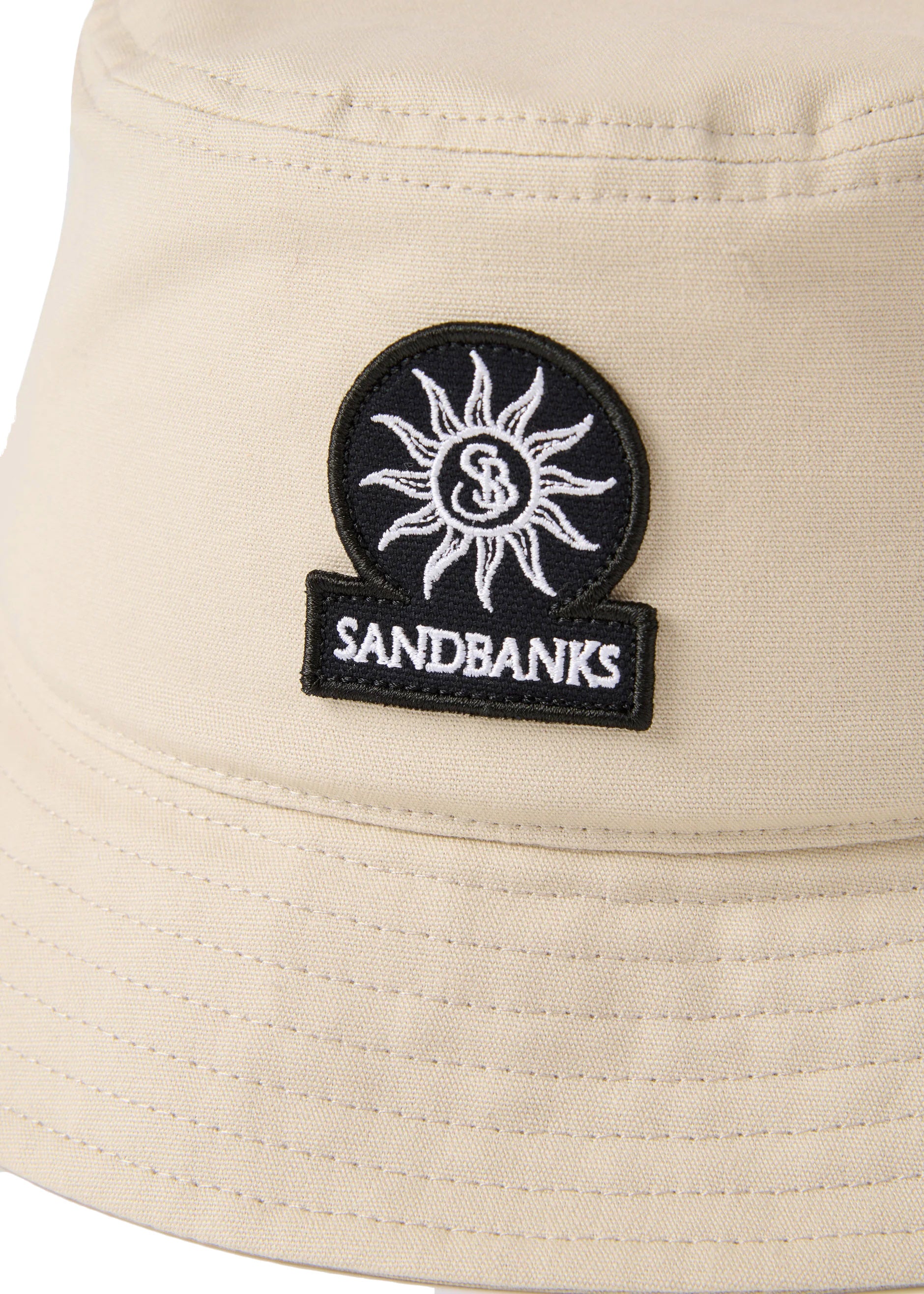 Sandbanks Badge Logo Bucket Hat Stone