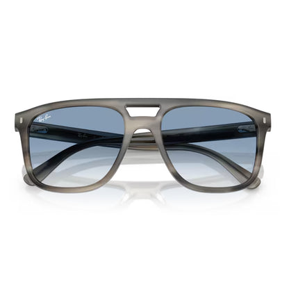 pair of folded Ray-Ban RB2213 Havana Grey / Clear Gradient Blue