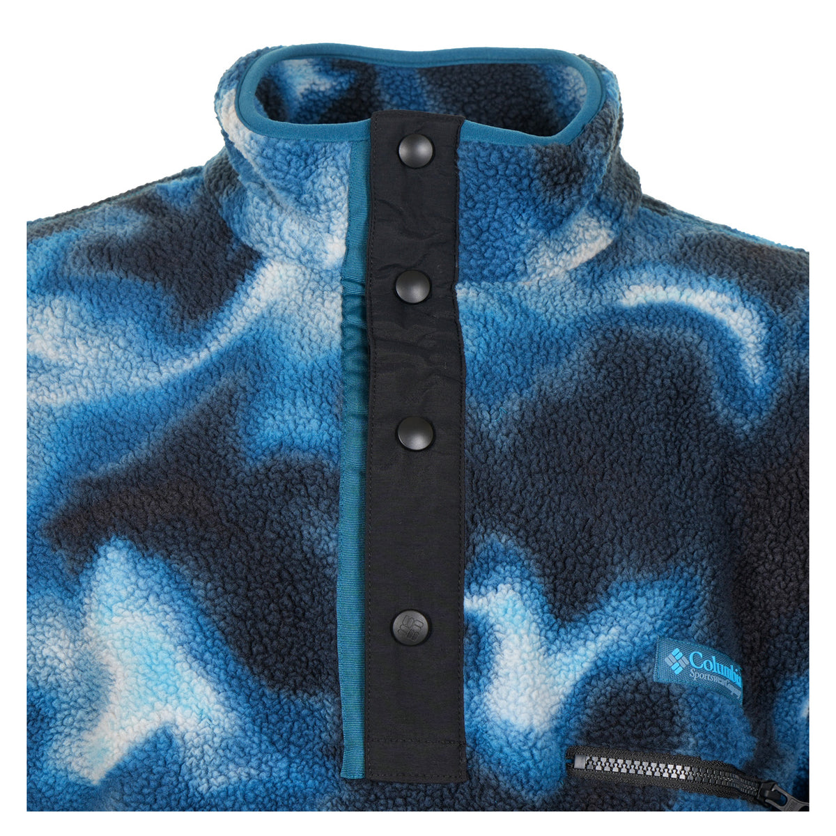 Helvetia 2 Printed Half Snap Fleece Phoenix Blue Dyeflow