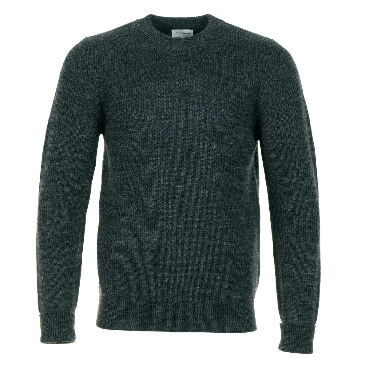 Henning Cotton Wool Ribbed Sweater Dark Grey Melange