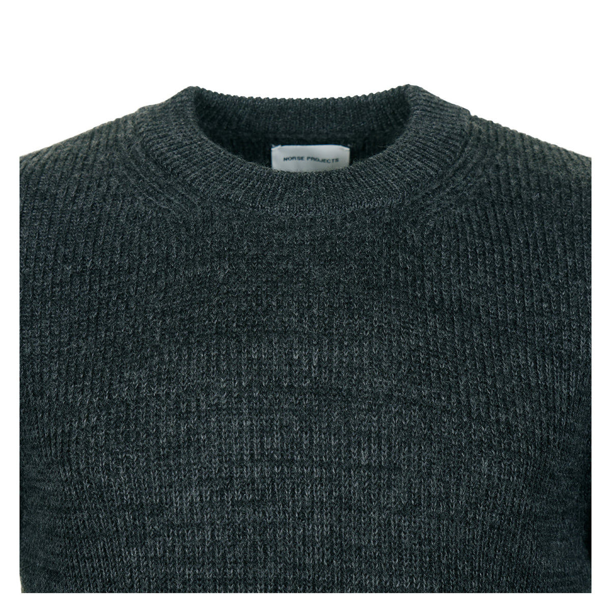 Henning Cotton Wool Ribbed Sweater Dark Grey Melange