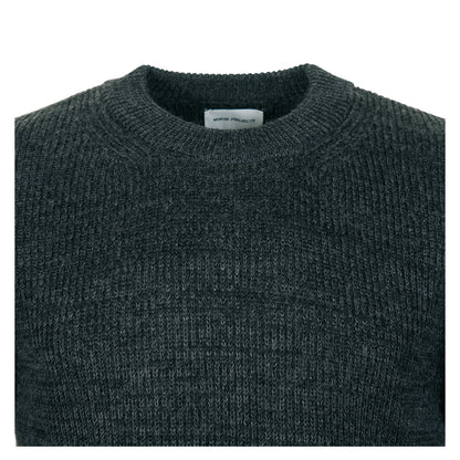 Henning Cotton Wool Ribbed Sweater Dark Grey Melange