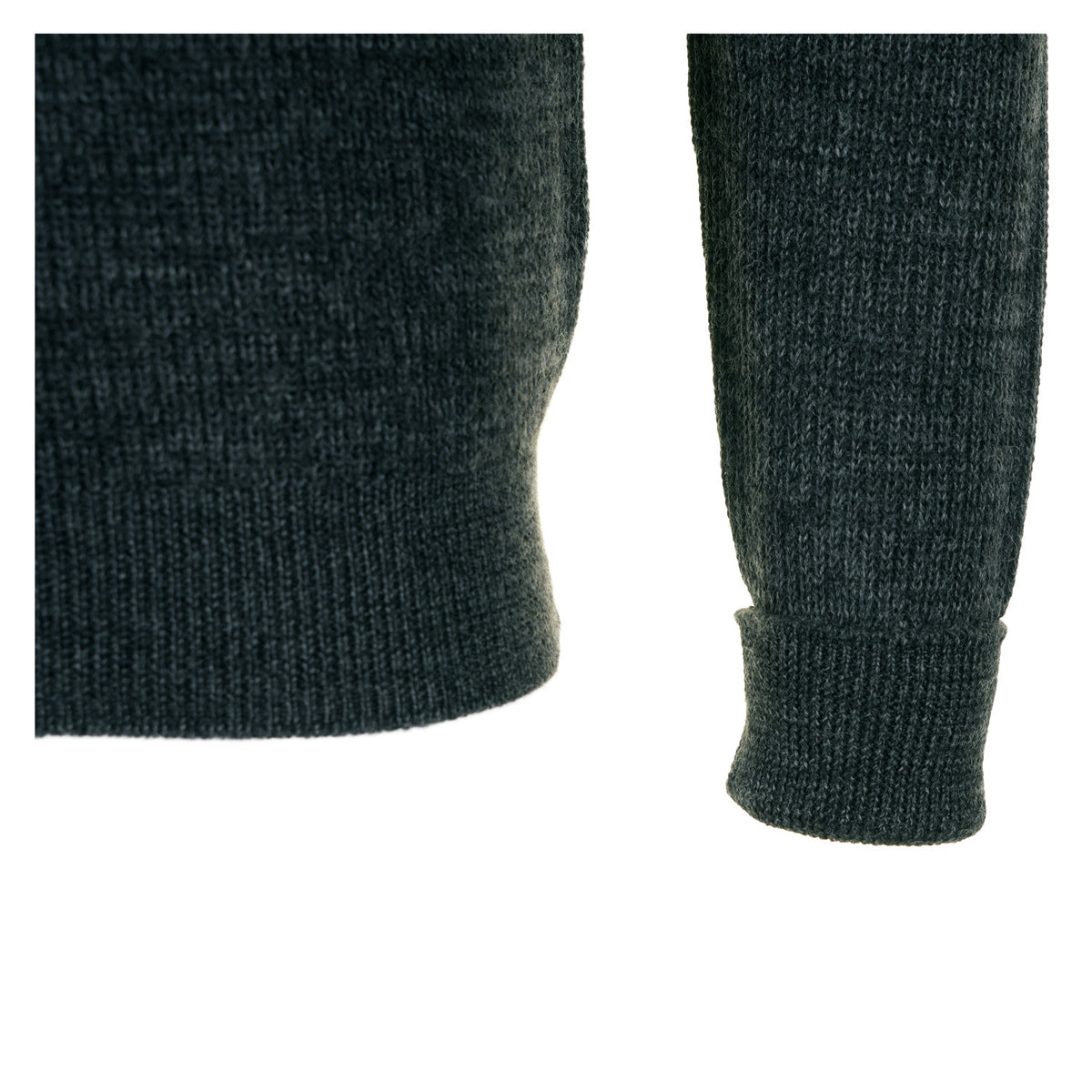 Henning Cotton Wool Ribbed Sweater Dark Grey Melange