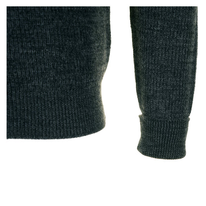 Henning Cotton Wool Ribbed Sweater Dark Grey Melange