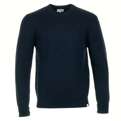 Henning Cotton Wool Ribbed Sweater Dark Navy