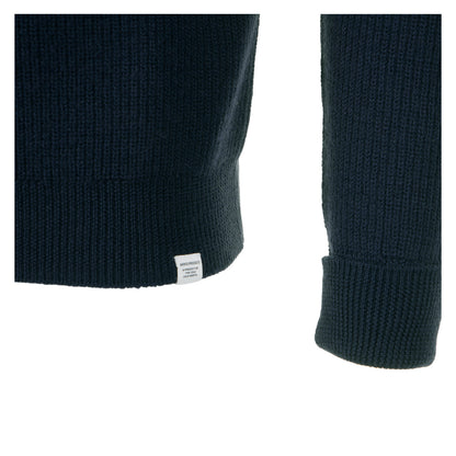 Henning Cotton Wool Ribbed Sweater Dark Navy