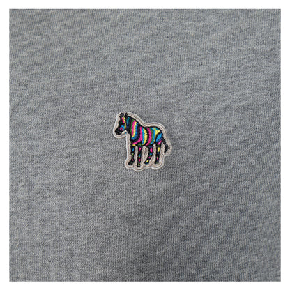 Close up of Zebra embroidered badge on Paul smith hoodie