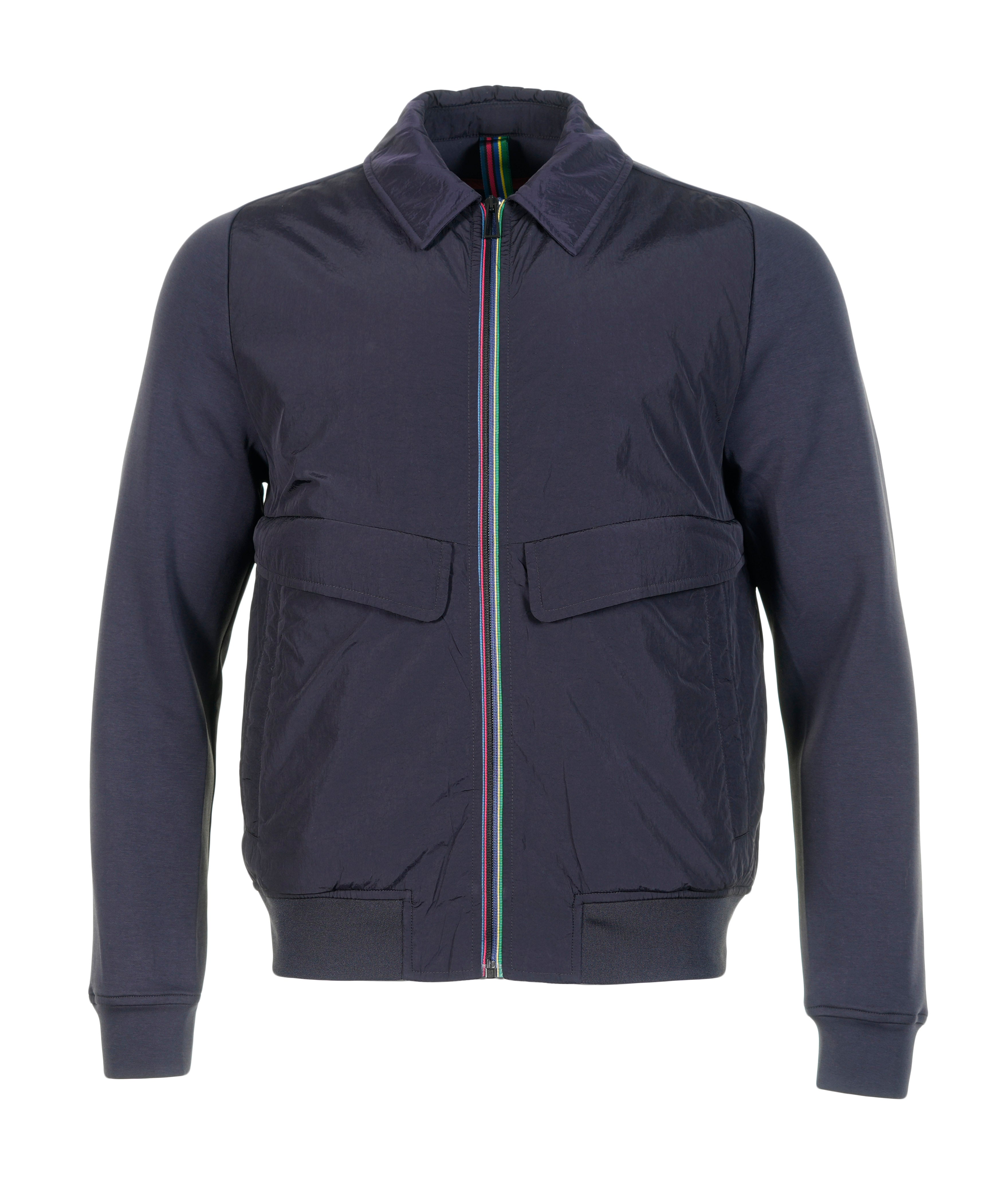 Mixed Media Jacket Navy Blue