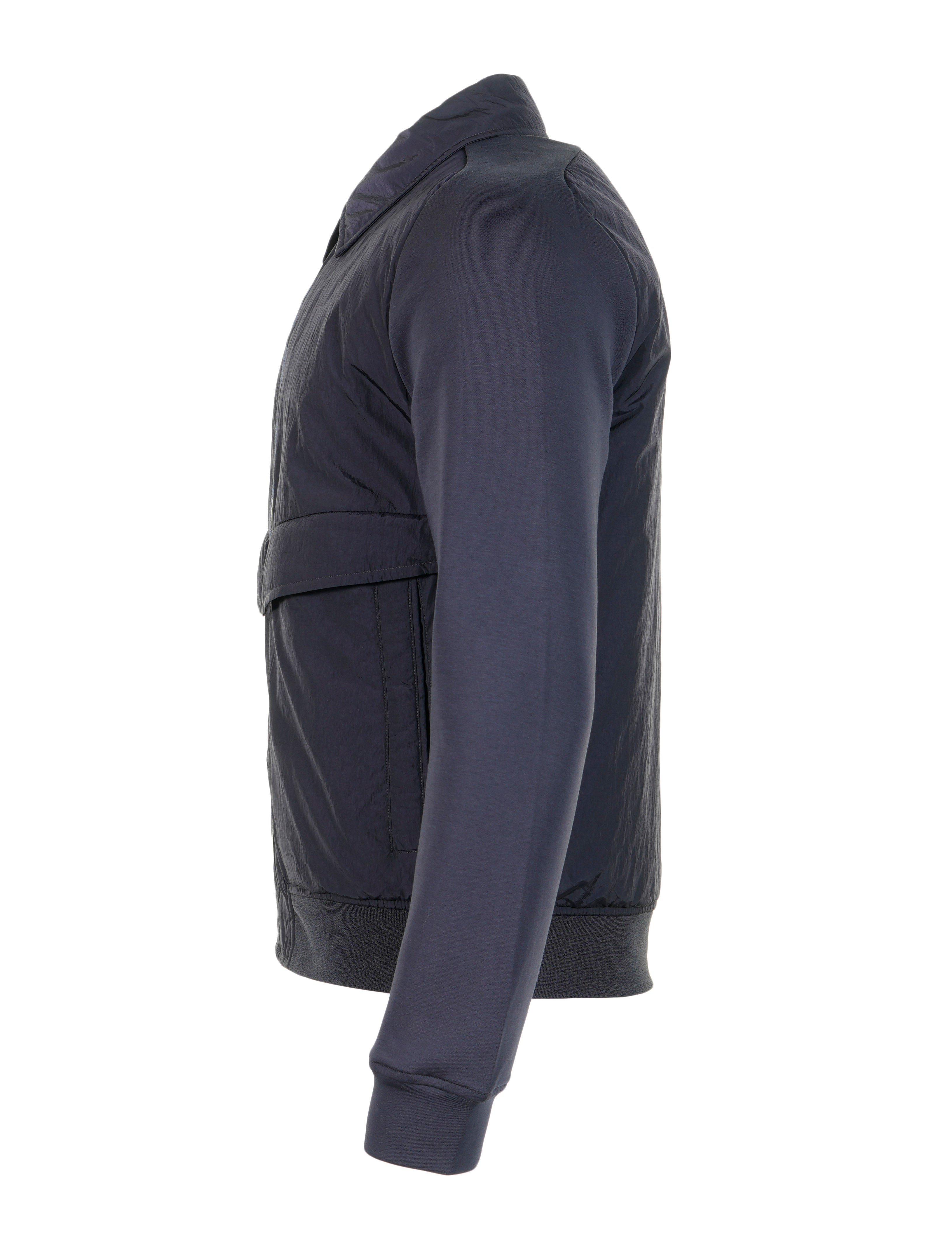 Mixed Media Jacket Navy Blue