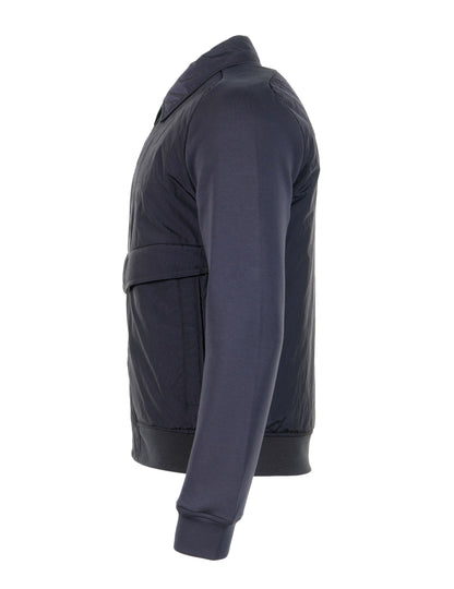 Mixed Media Jacket Navy Blue