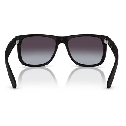 reverse of the ray ban Justin Rubber Black / Light Grey Gradient Dark Grey