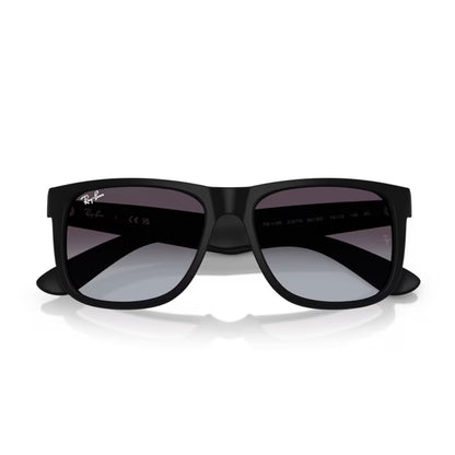 Folded pair of ray-ban Justin Rubber Black / Light Grey Gradient Dark Grey