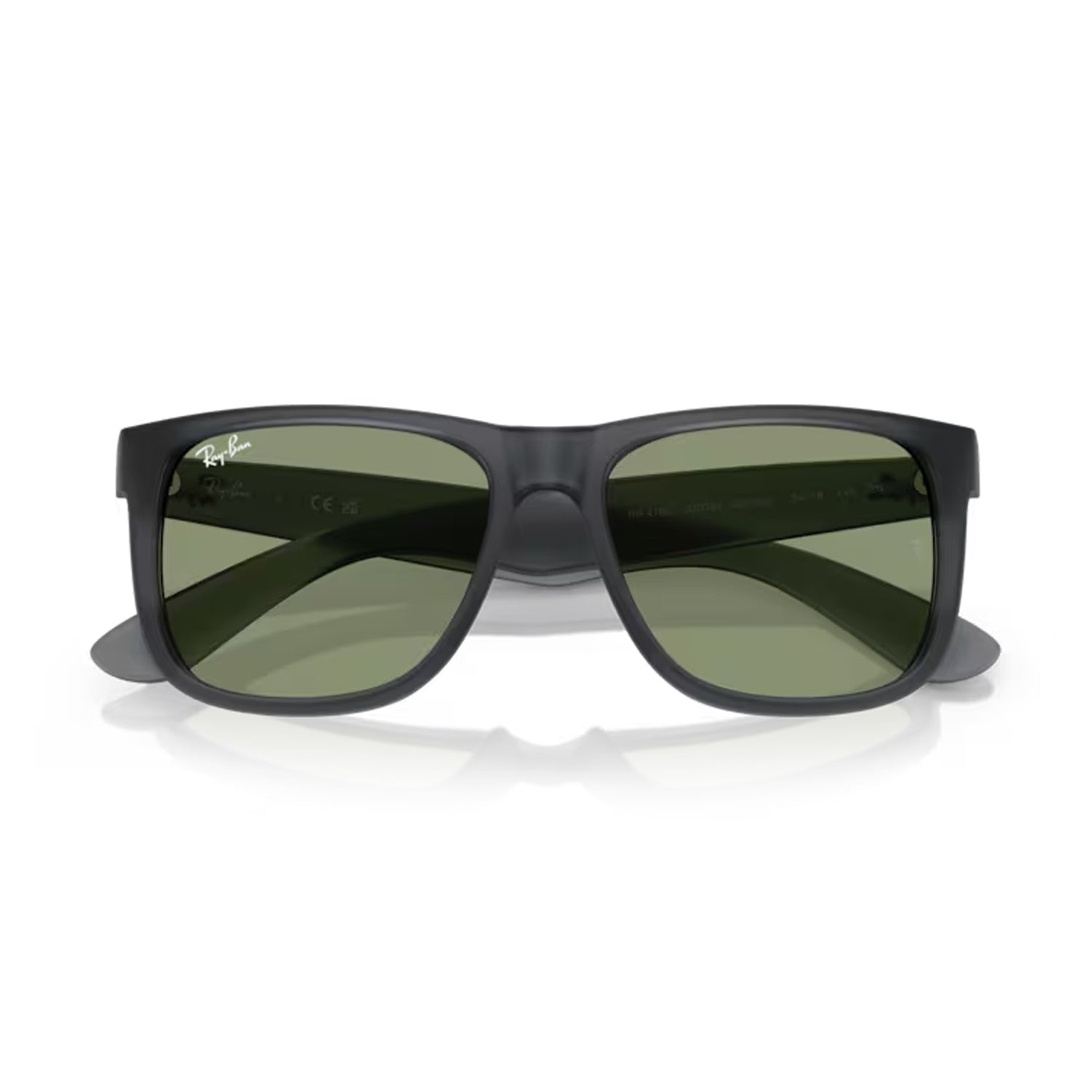 folded pair of Ray-Ban Justin Opal Grey / Green sunglasses