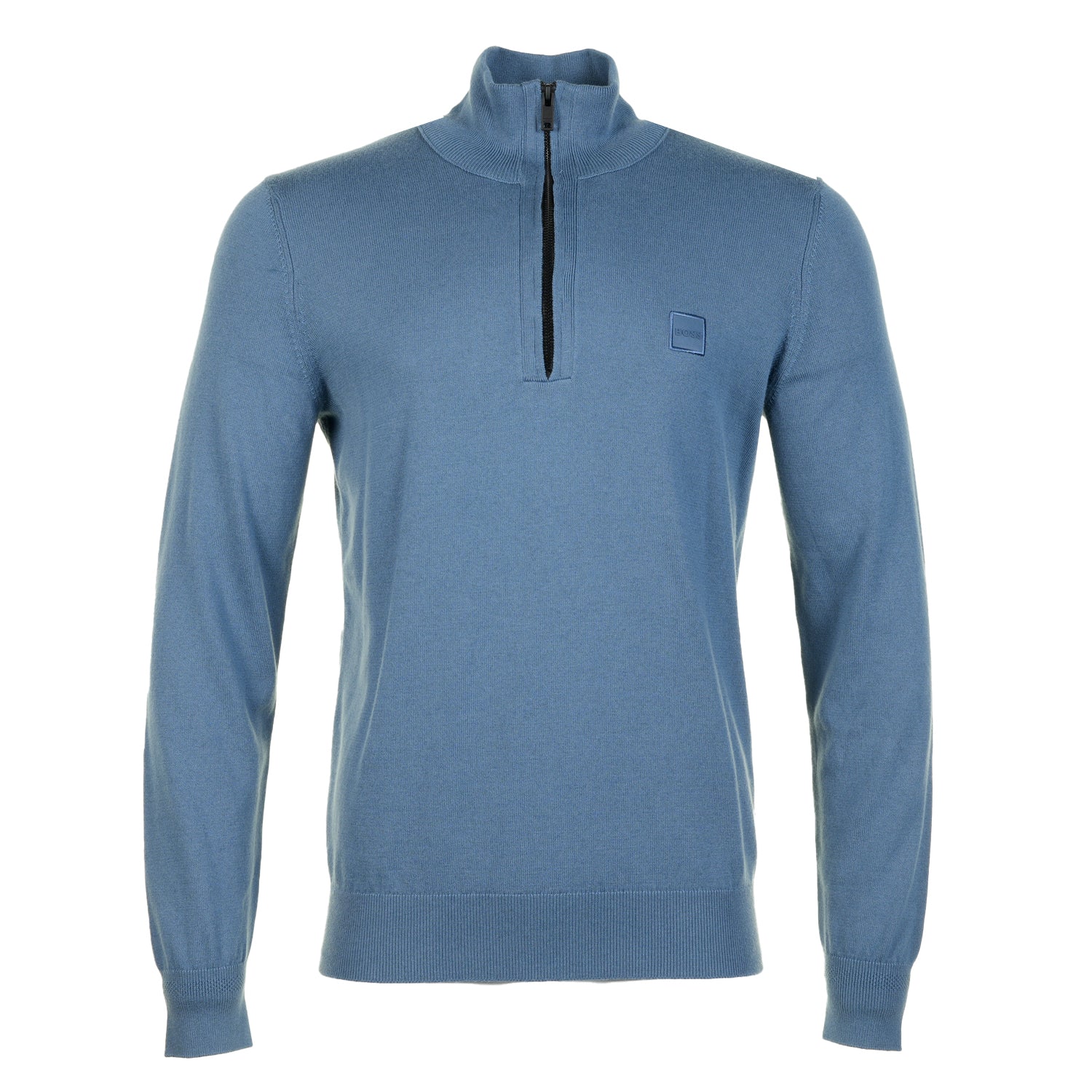 Kanobix Knitted Quarter Zip 495 Open Blue