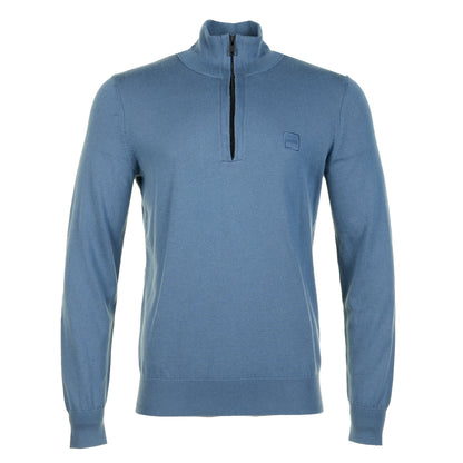 Kanobix Knitted Quarter Zip 495 Open Blue