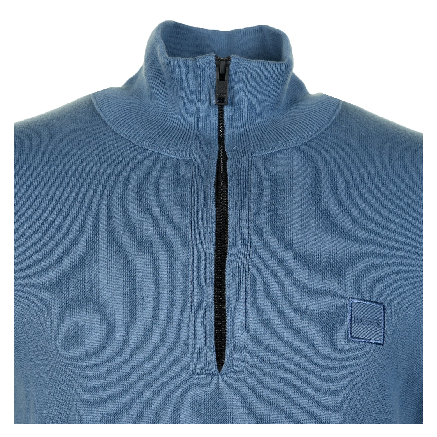 Kanobix Knitted Quarter Zip 495 Open Blue