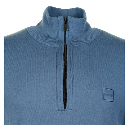 Kanobix Knitted Quarter Zip 495 Open Blue