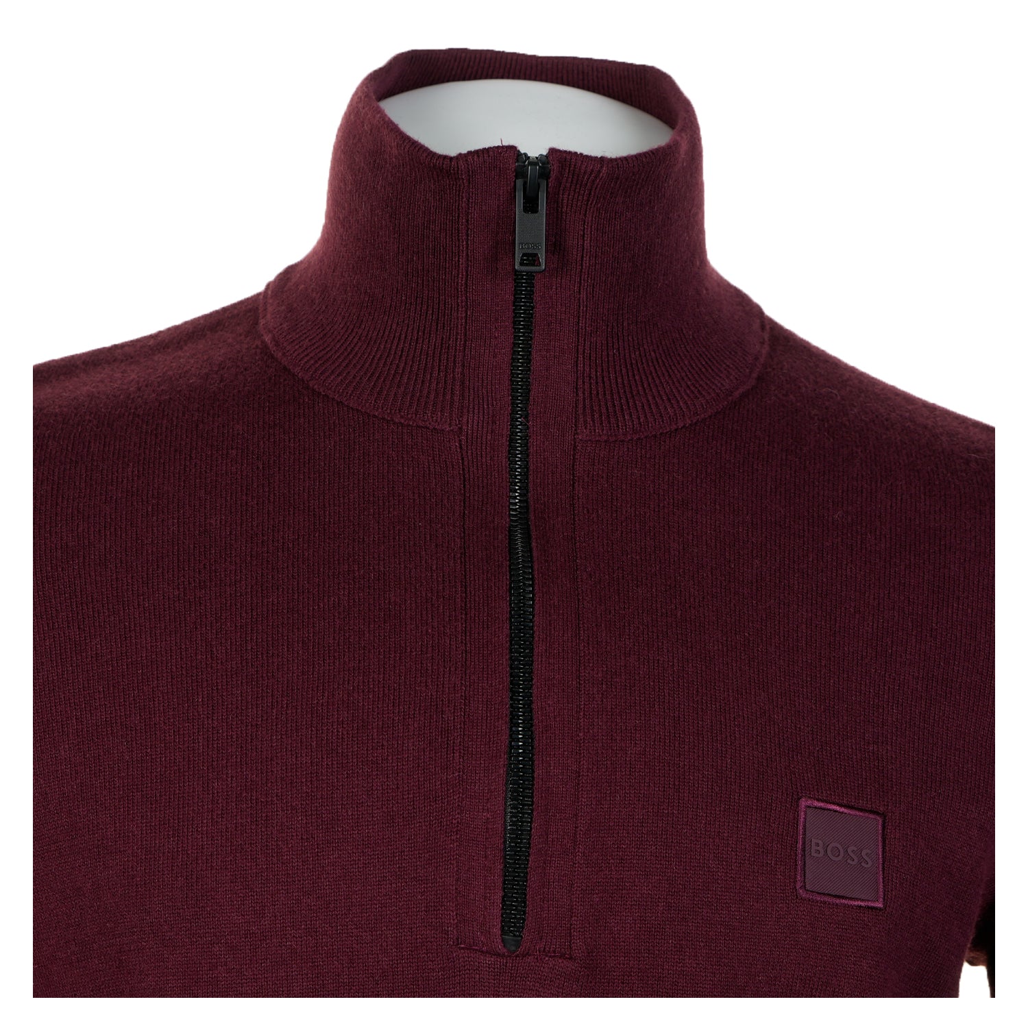 Kanobix Knitted Quarter Zip 604 Dark Red