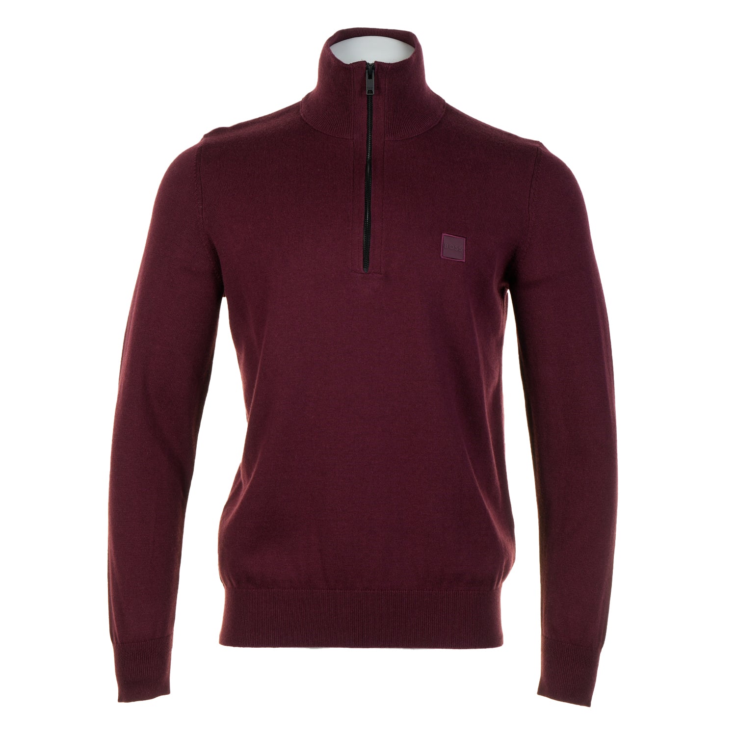 Kanobix Knitted Quarter Zip 604 Dark Red