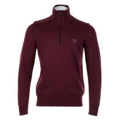 Kanobix Knitted Quarter Zip 604 Dark Red