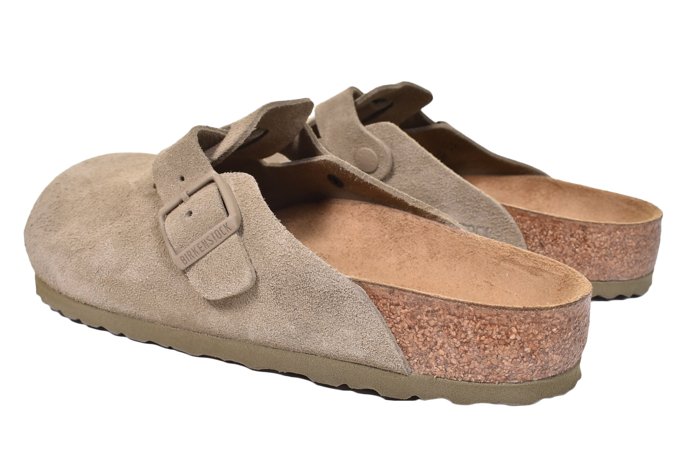 Birkenstock Boston Clogs BS Regular Fit Suede Faded Khaki