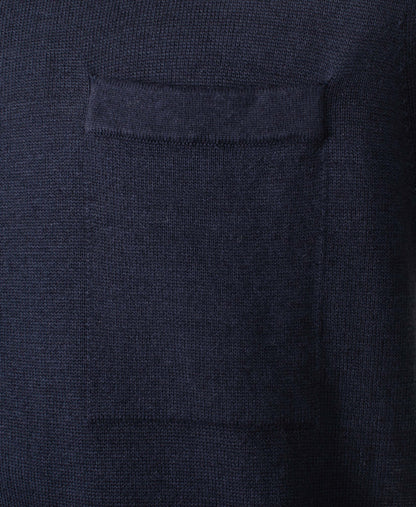 Kamiccio Knitted Full Button Short Sleeve Polo Shirt Dark Blue