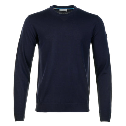 Merino Wool Crew Neck Jumper Navy