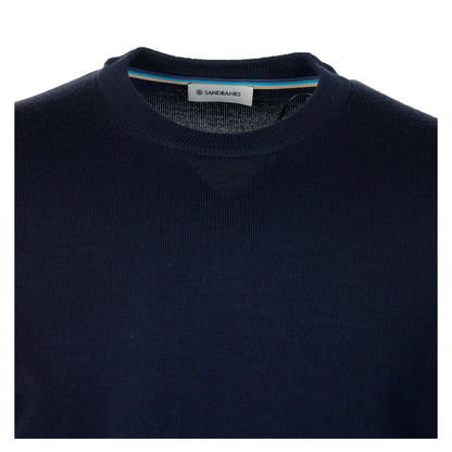 Merino Wool Crew Neck Jumper Navy