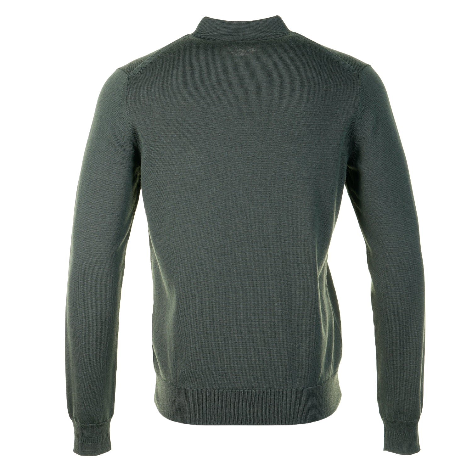 Knitted Long Sleeve Polo Shirt Court Green