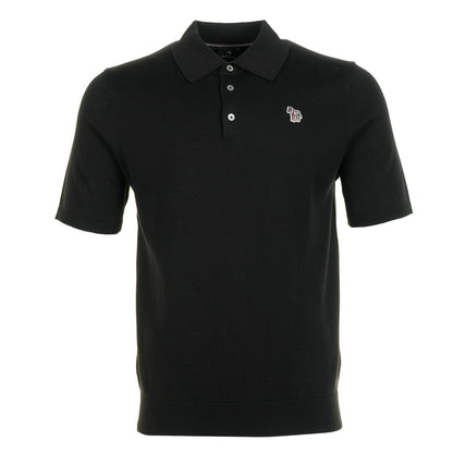 Regular Fit Knitted Short Sleeve Polo Shirt Black