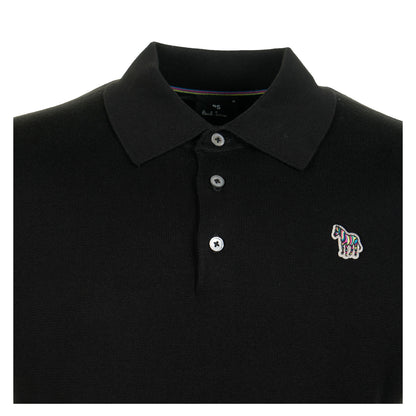 Regular Fit Knitted Short Sleeve Polo Shirt Black