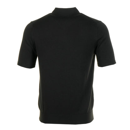 Regular Fit Knitted Short Sleeve Polo Shirt Black