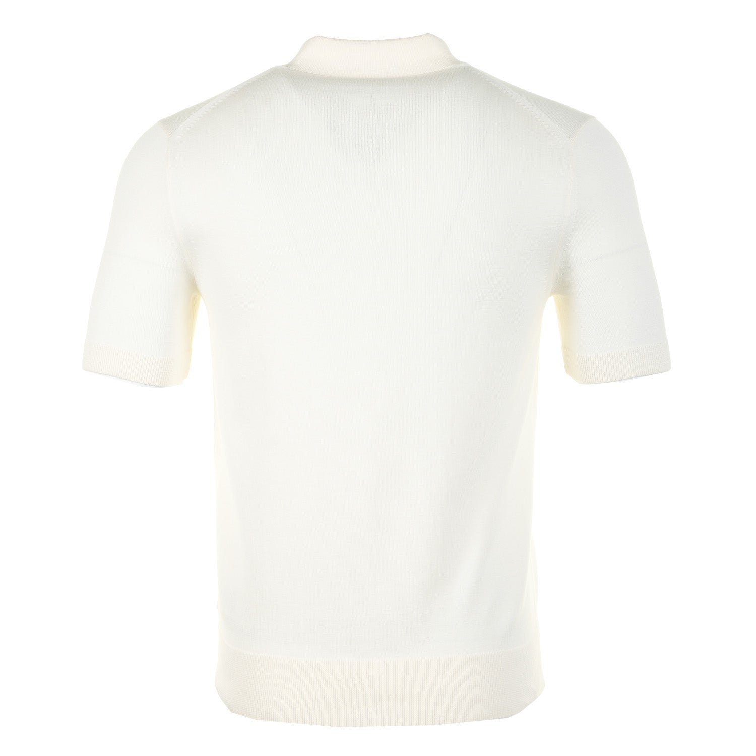 Cotton Knitted Polo Shirt Ecru