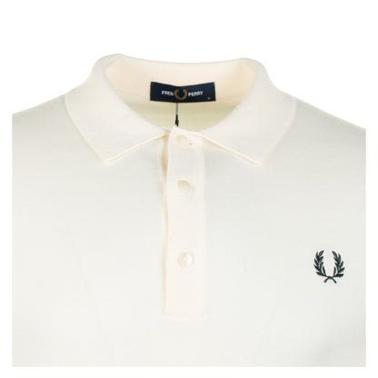 Cotton Knitted Polo Shirt Ecru