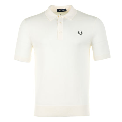 Cotton Knitted Polo Shirt Ecru