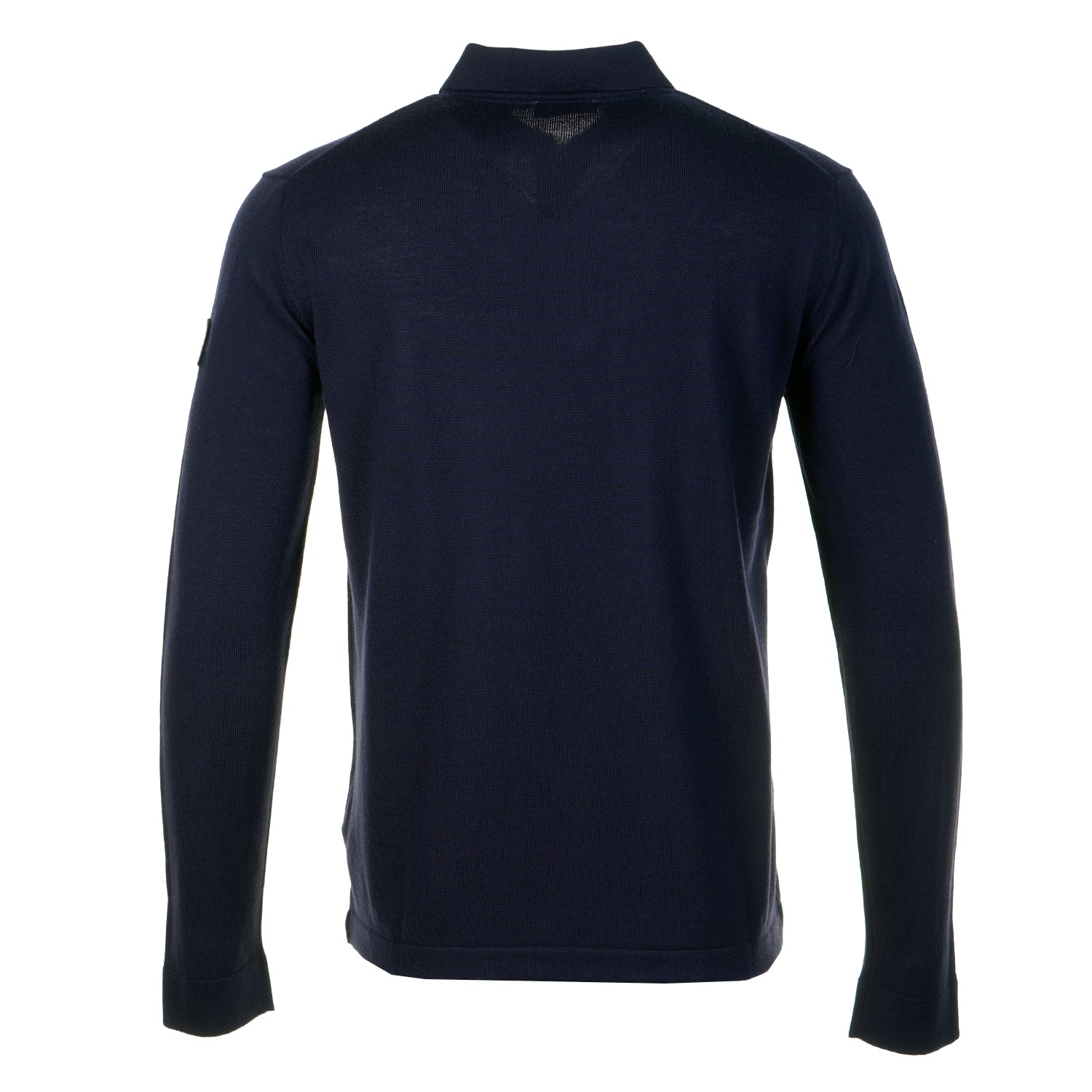 Merino Wool Zip Polo Navy