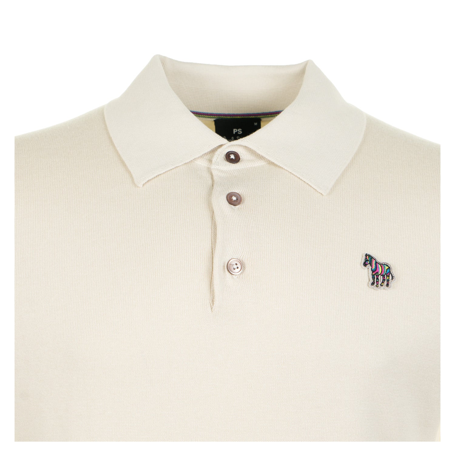 Regular Fit Knitted Short Sleeve Polo Shirt Parchment