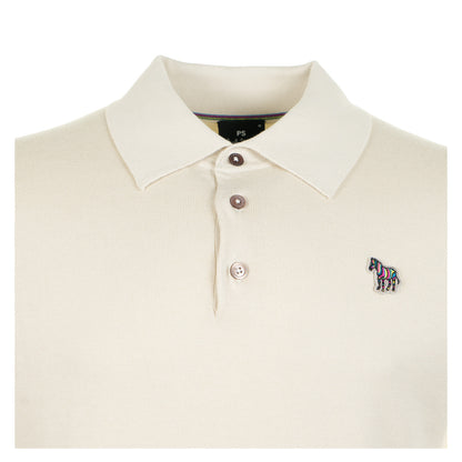 Regular Fit Knitted Short Sleeve Polo Shirt Parchment