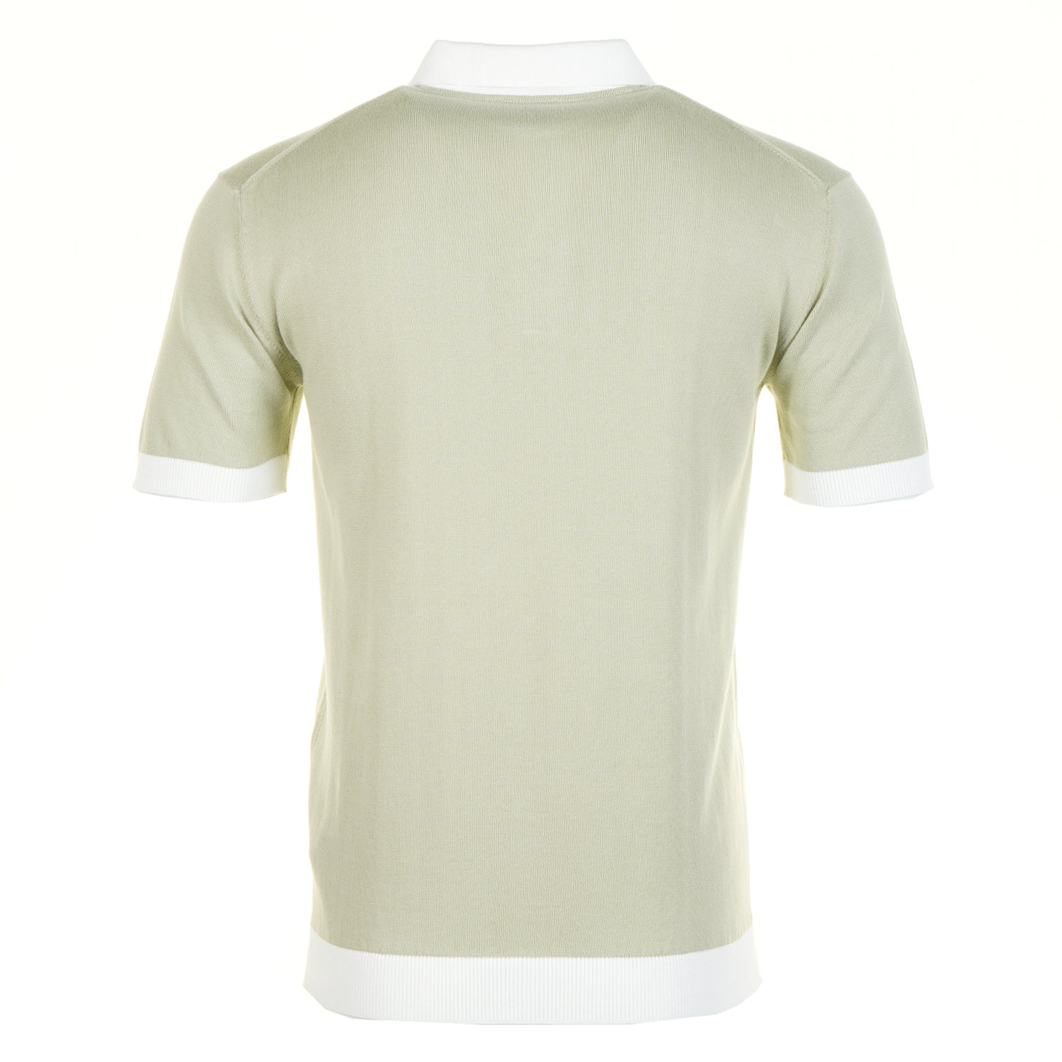 Short Sleeve Knitted 3 Button Polo Shirt Sage