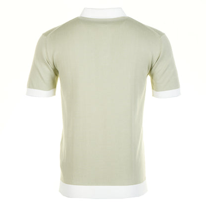 Short Sleeve Knitted 3 Button Polo Shirt Sage
