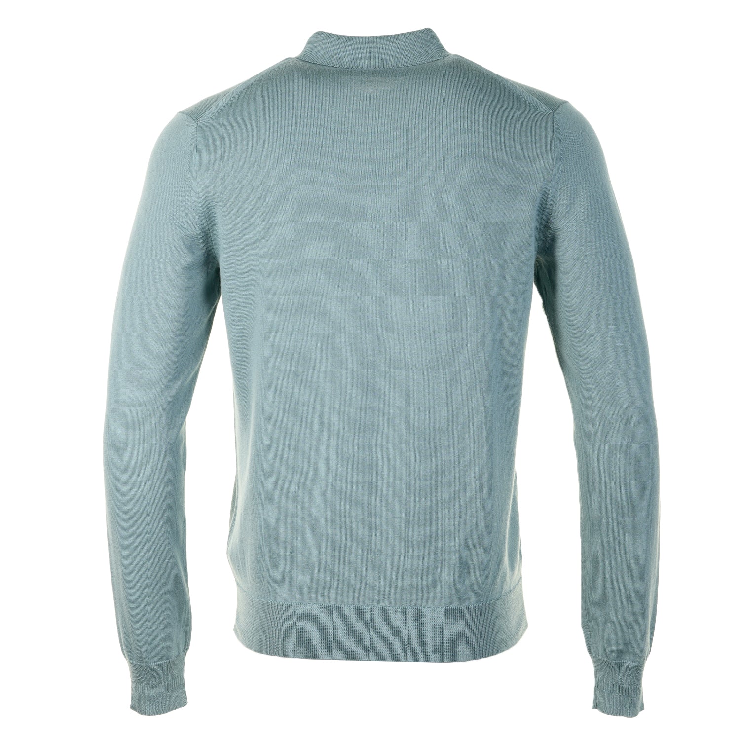 Knitted Long Sleeve Polo Shirt Stockport Blue