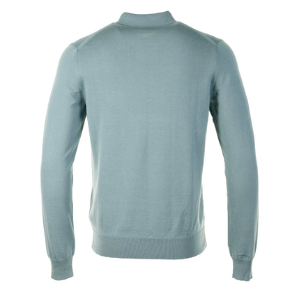 Knitted Long Sleeve Polo Shirt Stockport Blue