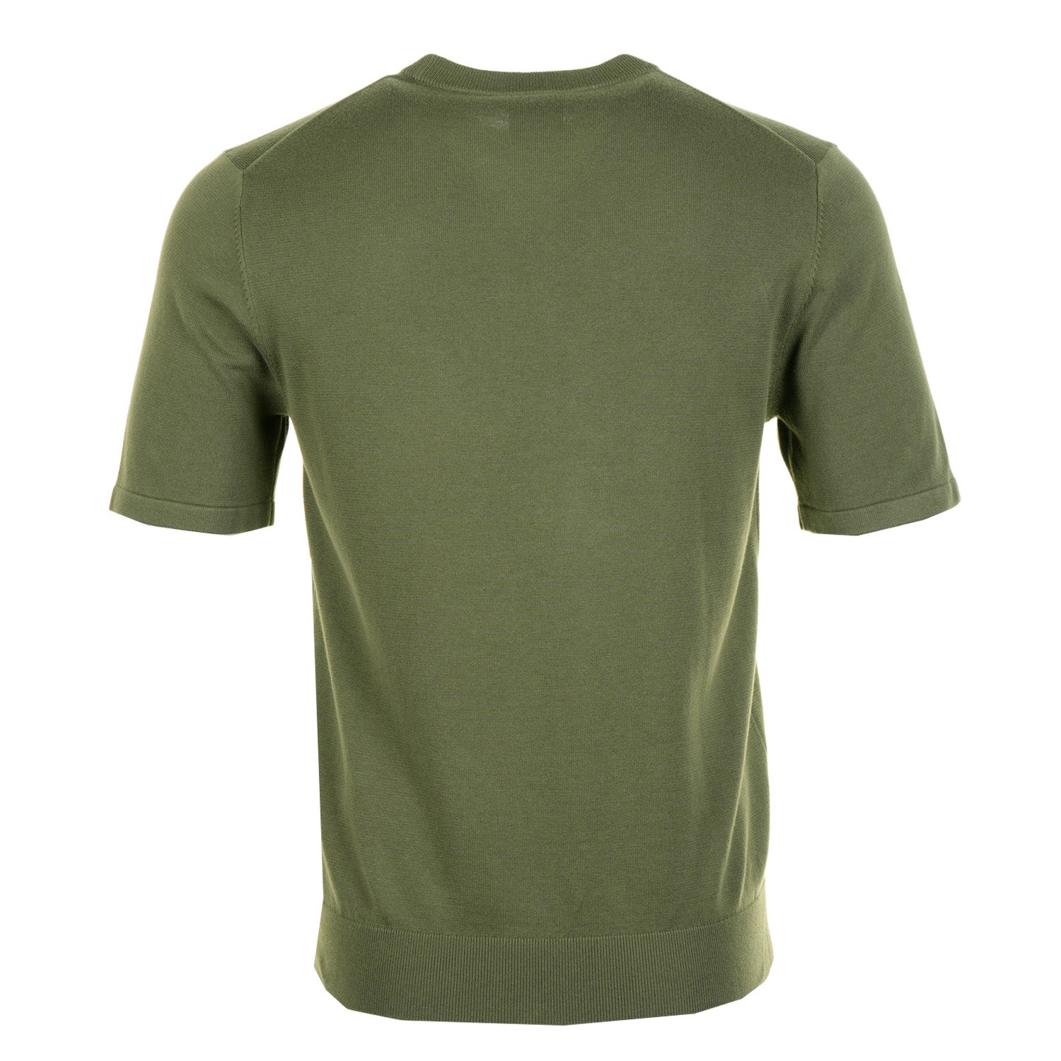 Regular Fit Knitted Short Sleeve T Shirt Military Green