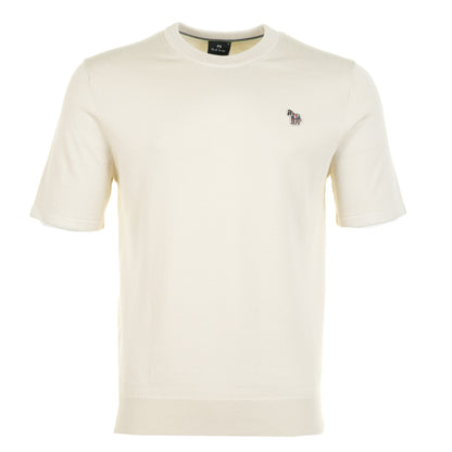 Regular Fit Knitted Short Sleeve T Shirt Parchment