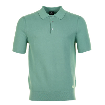 Short Sleeve Waffle Polo Shirt Green
