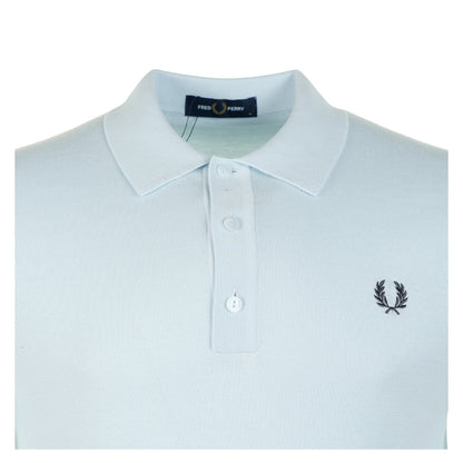Cotton Knitted Polo Shirt Light Ice