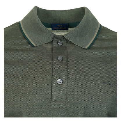 Long Sleeve Tipped Polo Shirt Green