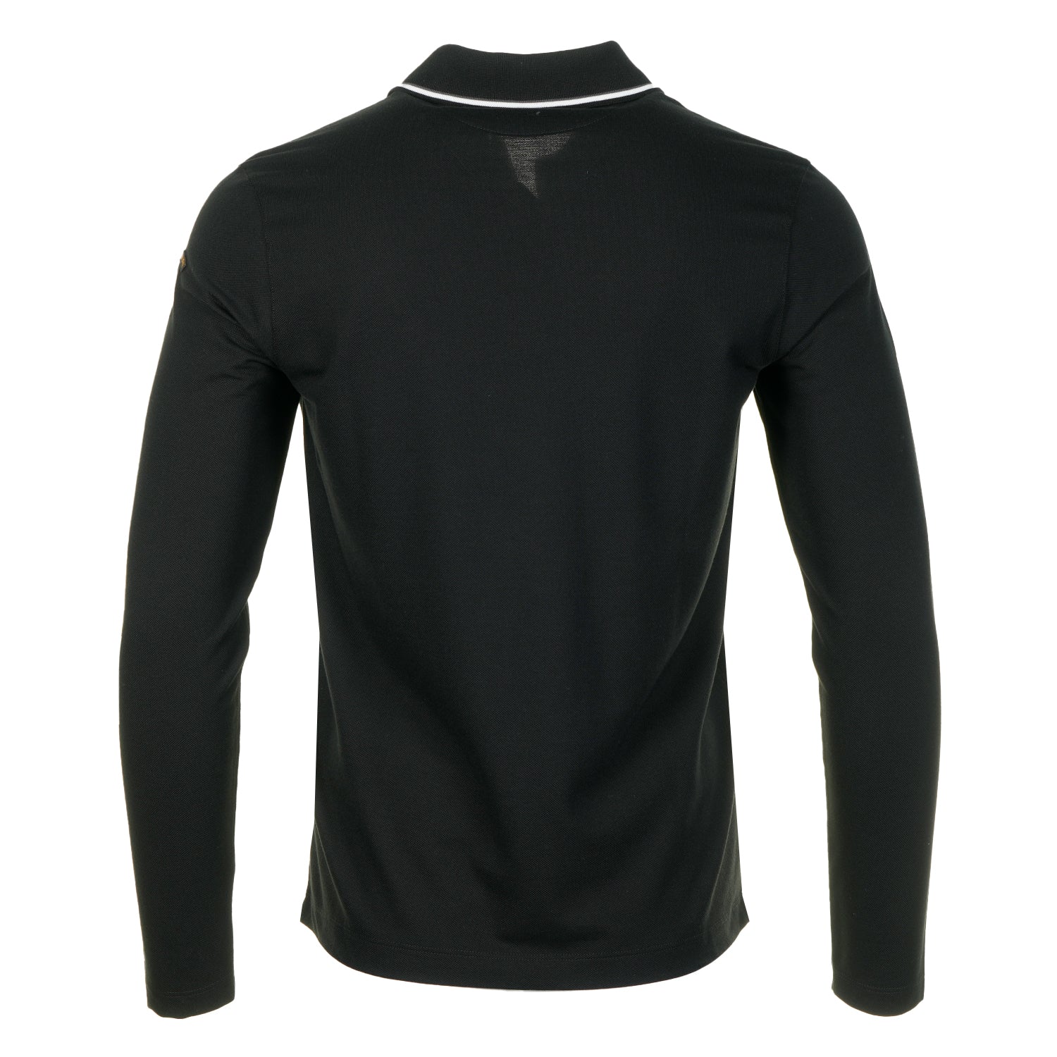 Long Sleeve Tipped Polo Shirt Black